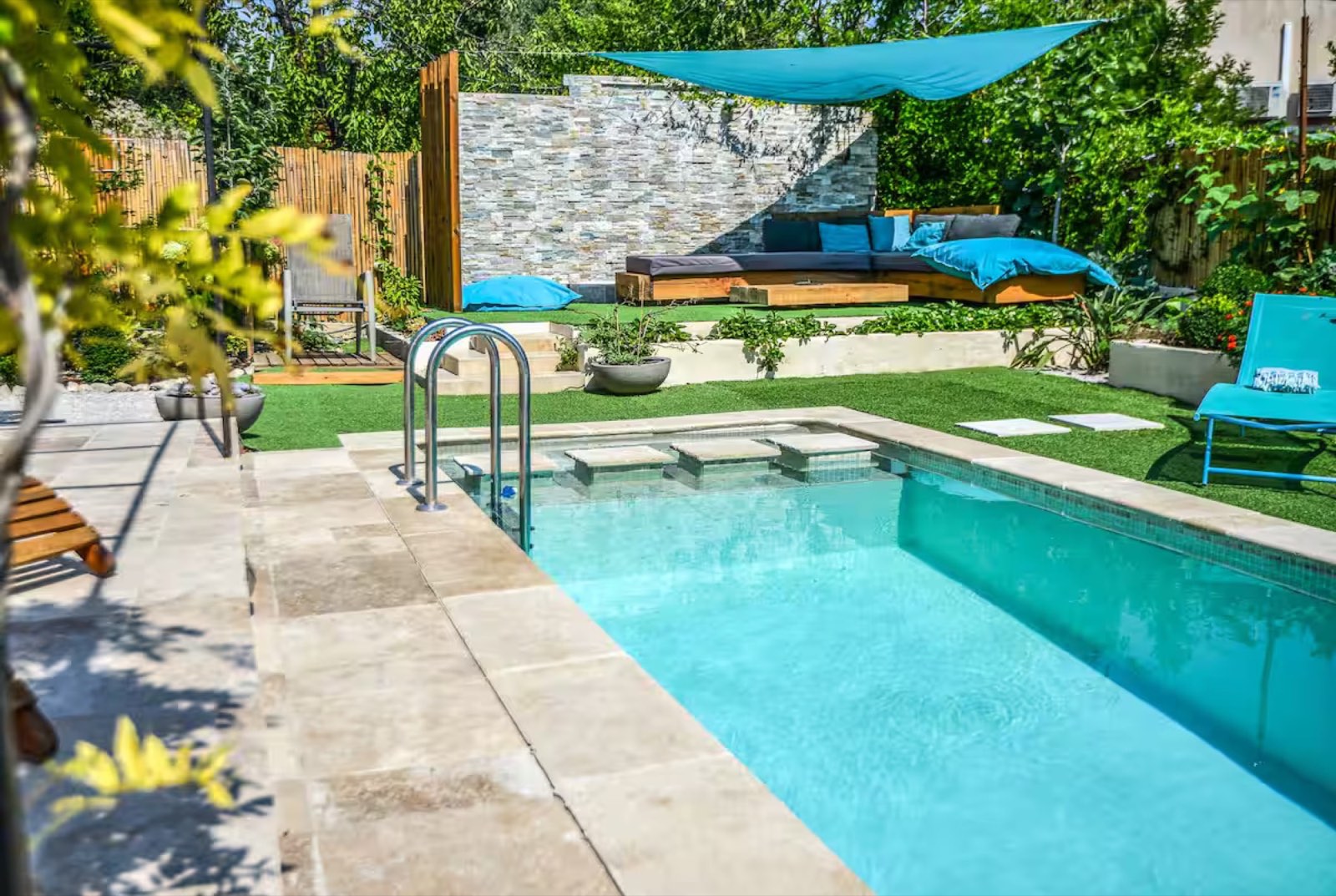 Private swimming pool at Villa Augflor available for last-minute booking